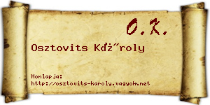 Osztovits Károly névjegykártya